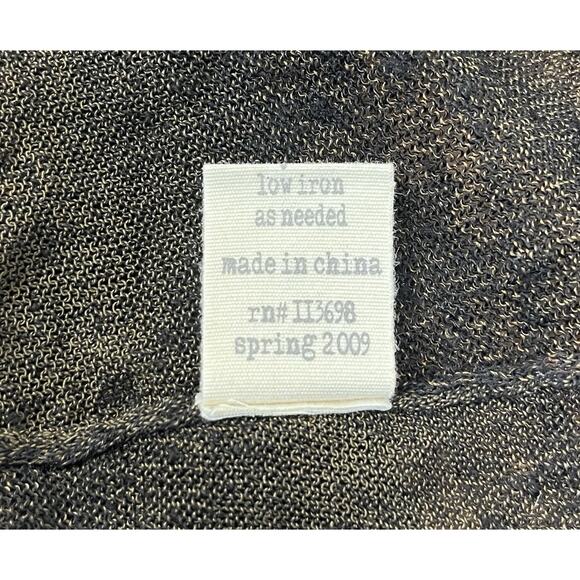 Mol Knits Linen Blend Brown Sweater Button Front Cowl Neck Sheer Size Medium - Picture 6 of 7